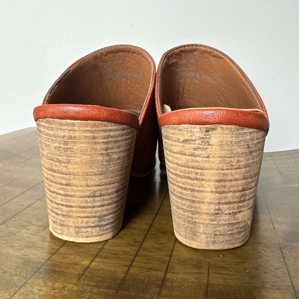 Seven7 Copper Brown Leather Mule Clogs Block Heel Slip On Shoes Womens 9 - Picture 6 of 11